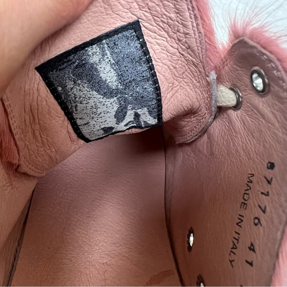 Rick Owens Women’s Lido Runway Low Sneaker Dusty Pink Cow Fur Shoes 11 - Picture 16 of 16